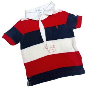 Ralph Lauren Baby Polo Shirt 3M Red White Navy Stripes – Toddler / Infant